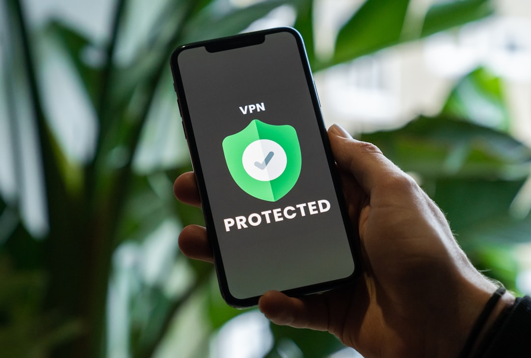 Digital shield protecting laptop with VPN connection and secure network illustration
